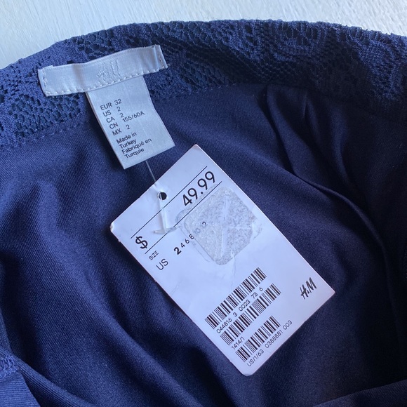 H&M lace navy pleated midi/maxi skirt Size 2 NWT - Picture 10 of 13